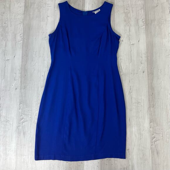 Vintage Y2K Sleeveless Crew Neck Knee Length Sheath Dress Size 6P Petite - Picture 1 of 14